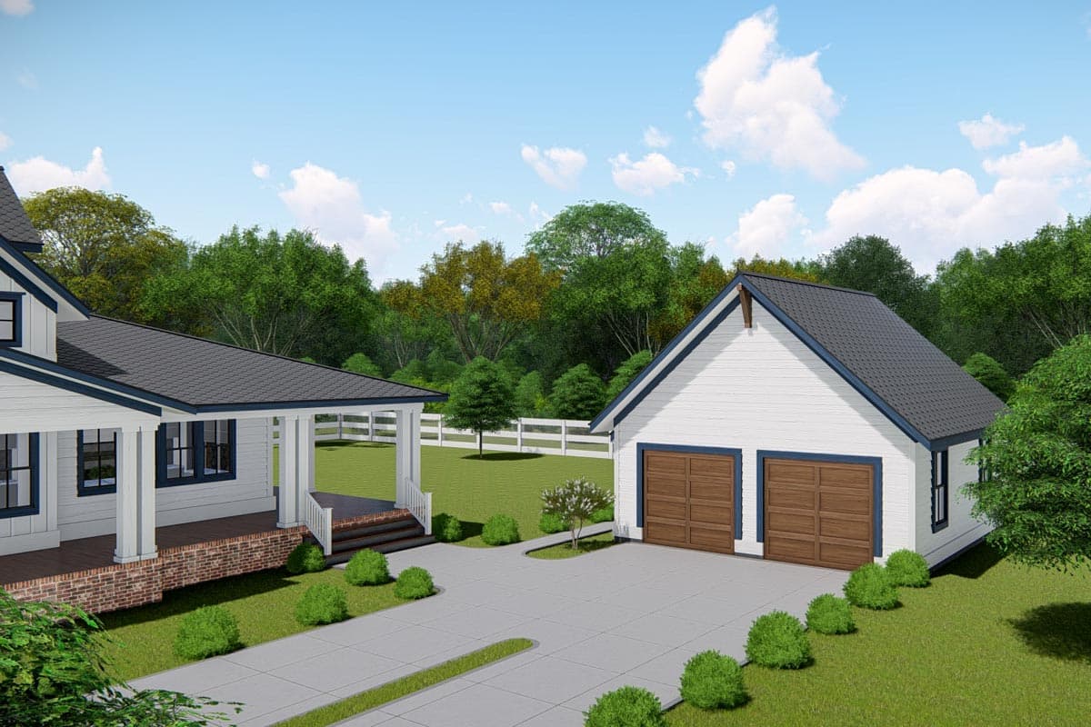 Plan 25415TF: Classic Farmhouse Plan with 8' Deep Wrap-Around Porch - Image #4 - Country, Farmhouse, New American