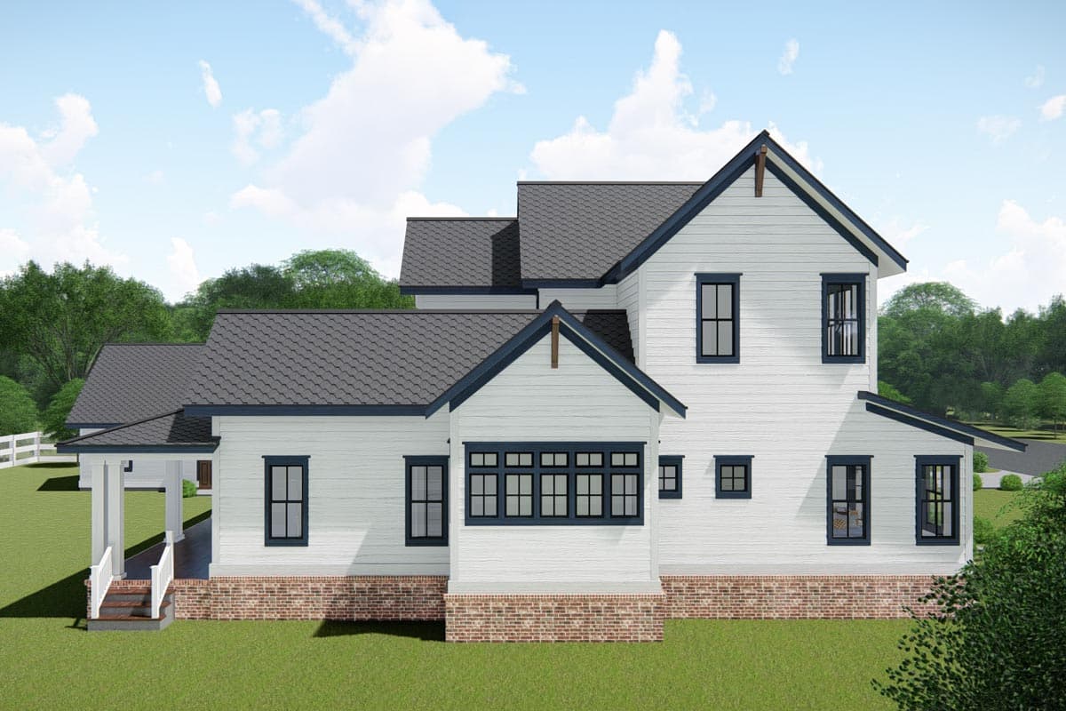 Plan 25415TF: Classic Farmhouse Plan with 8' Deep Wrap-Around Porch - Image #7 - Country, Farmhouse, New American