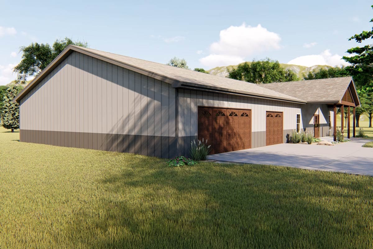 Plan 62811DJ: One-Story Post Frame Home Plan with Large Covered Entry - Image #6 - Barndominium, Country, Craftsman, Ranch, Southern, Traditional