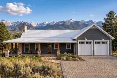 One Bed Post Frame Country Home Plan with Wraparound Porch