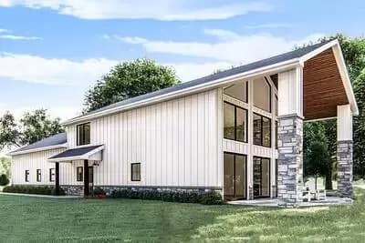 Post Frame Barndominium House Plan with Space to Work and Live