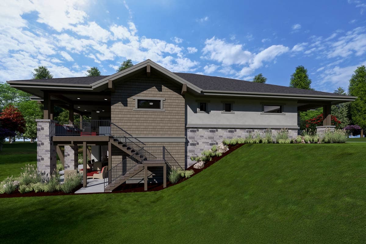Plan 64493SC: One-Level House Plan with Deep Eaves and Split Bedrooms - 2770 Sq Ft - Image #7 - Country, Craftsman, Mountain