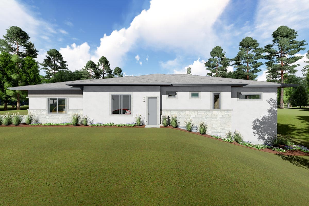 Plan 64496SC: One-Level Contemporary Home Plan with Tandem Garage - Image #7