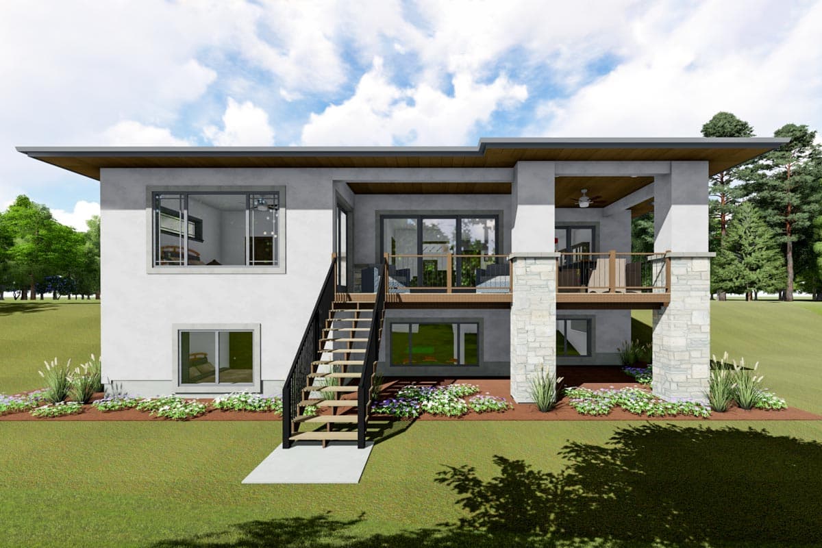 Plan 64496SC: One-Level Contemporary Home Plan with Tandem Garage - Image #8