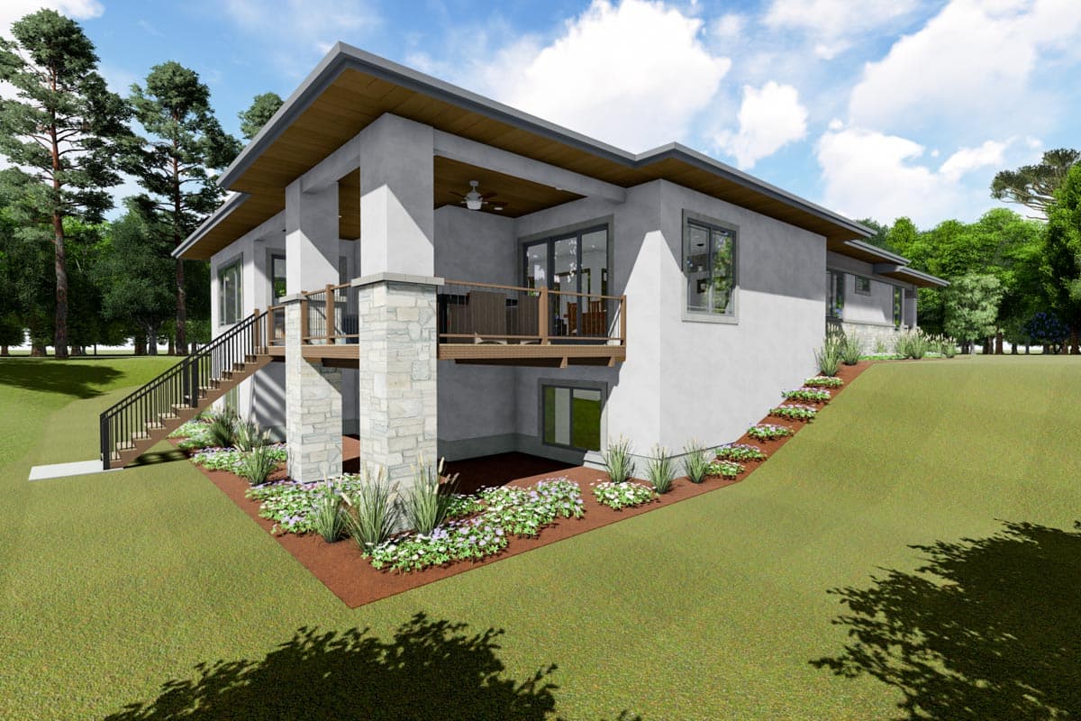 Plan 64496SC: One-Level Contemporary Home Plan with Tandem Garage - Image #10