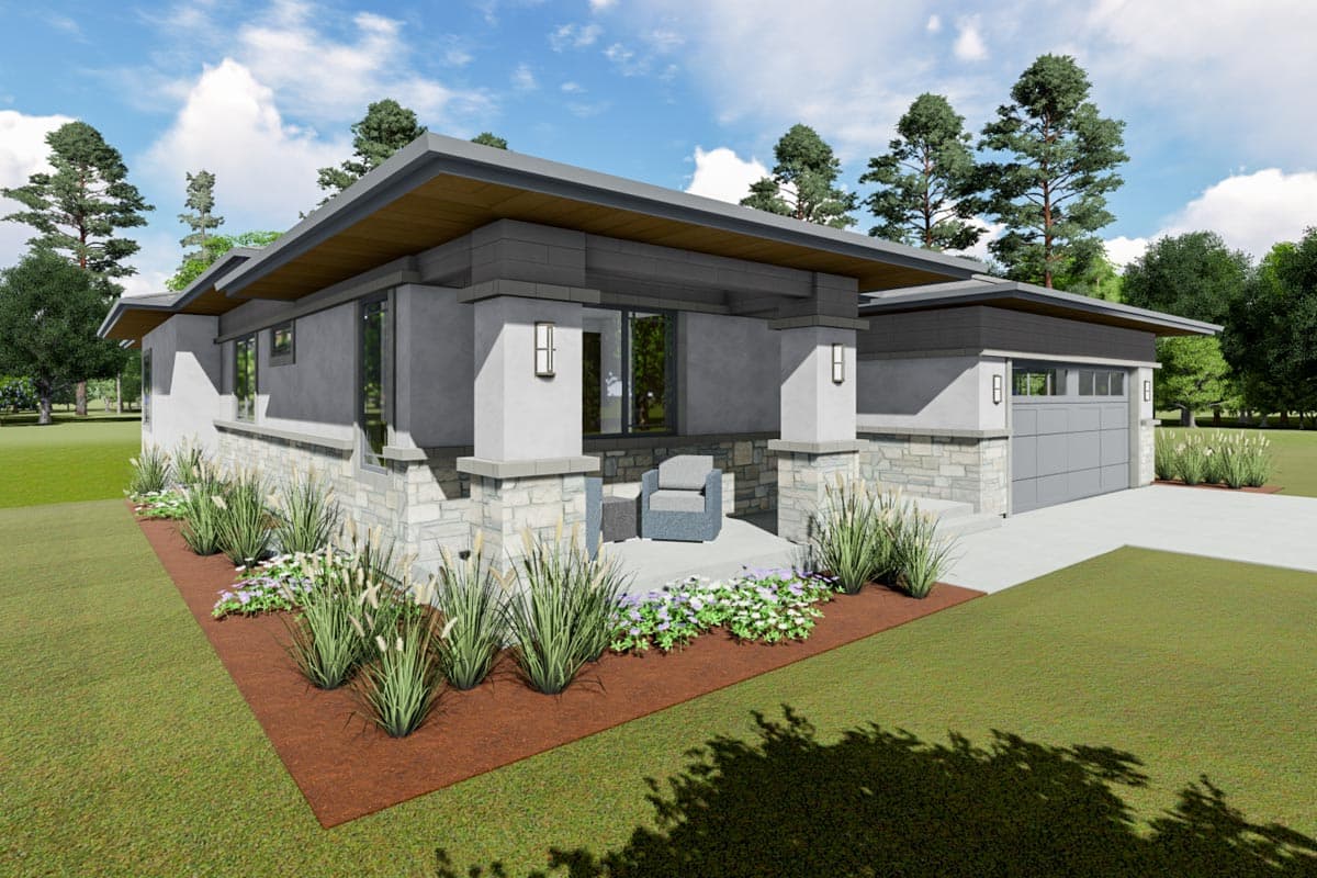 Plan 64496SC: One-Level Contemporary Home Plan with Tandem Garage - Image #12
