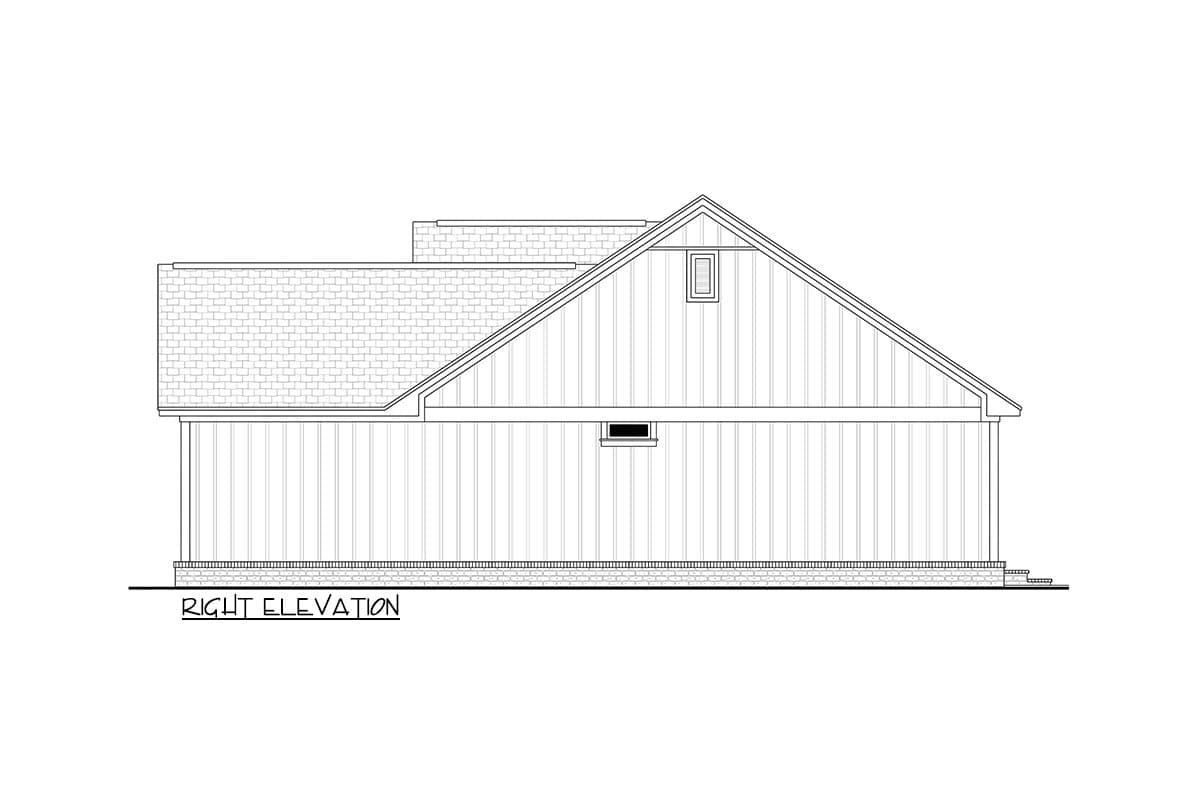 Plan 51819HZ: 3-Bed Contemporary Farmhouse Plan with Private Master Suite - 1416 Sq Ft - Image #8 - Cottage, Country, Farmhouse, Modern Farmhouse, Traditional