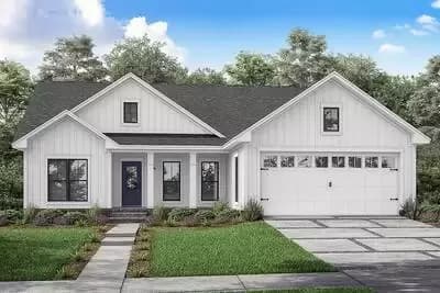 3-Bed Contemporary Farmhouse Plan with Private Master Suite - 1416 Sq Ft