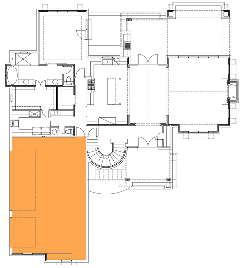 Plan 16915WG: New American House Plan with Industrial Metal-Clad Turret - 2425 Sq Ft - Floor Plan - 3-Car Garage Option (+$195) - Farmhouse, Modern Farmhouse, New American, Southern