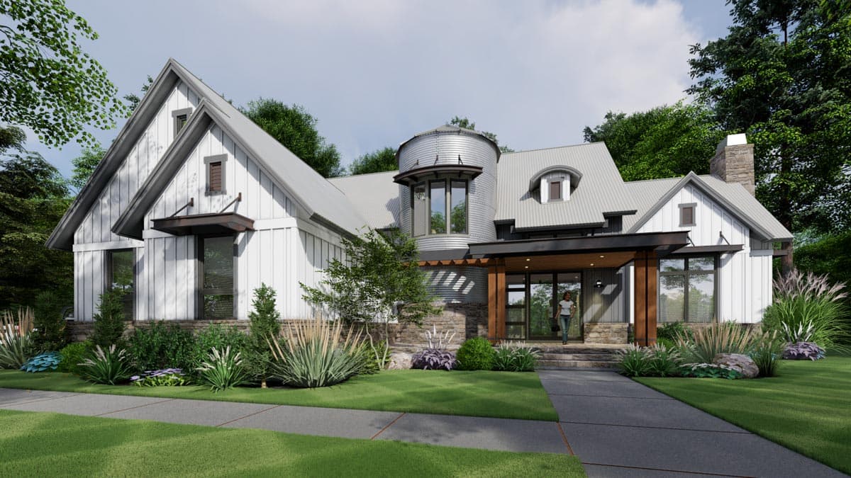 Plan 16915WG: New American House Plan with Industrial Metal-Clad Turret - 2425 Sq Ft - Image #15 - Farmhouse, Modern Farmhouse, New American, Southern