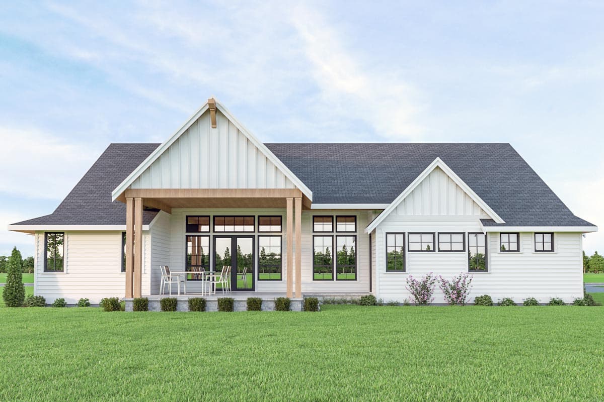 Plan 280068JWD: Modern Farmhouse Plan with Split Bedrooms