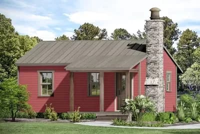 2-Bed Inexpensive-to-build Cottage House Plan