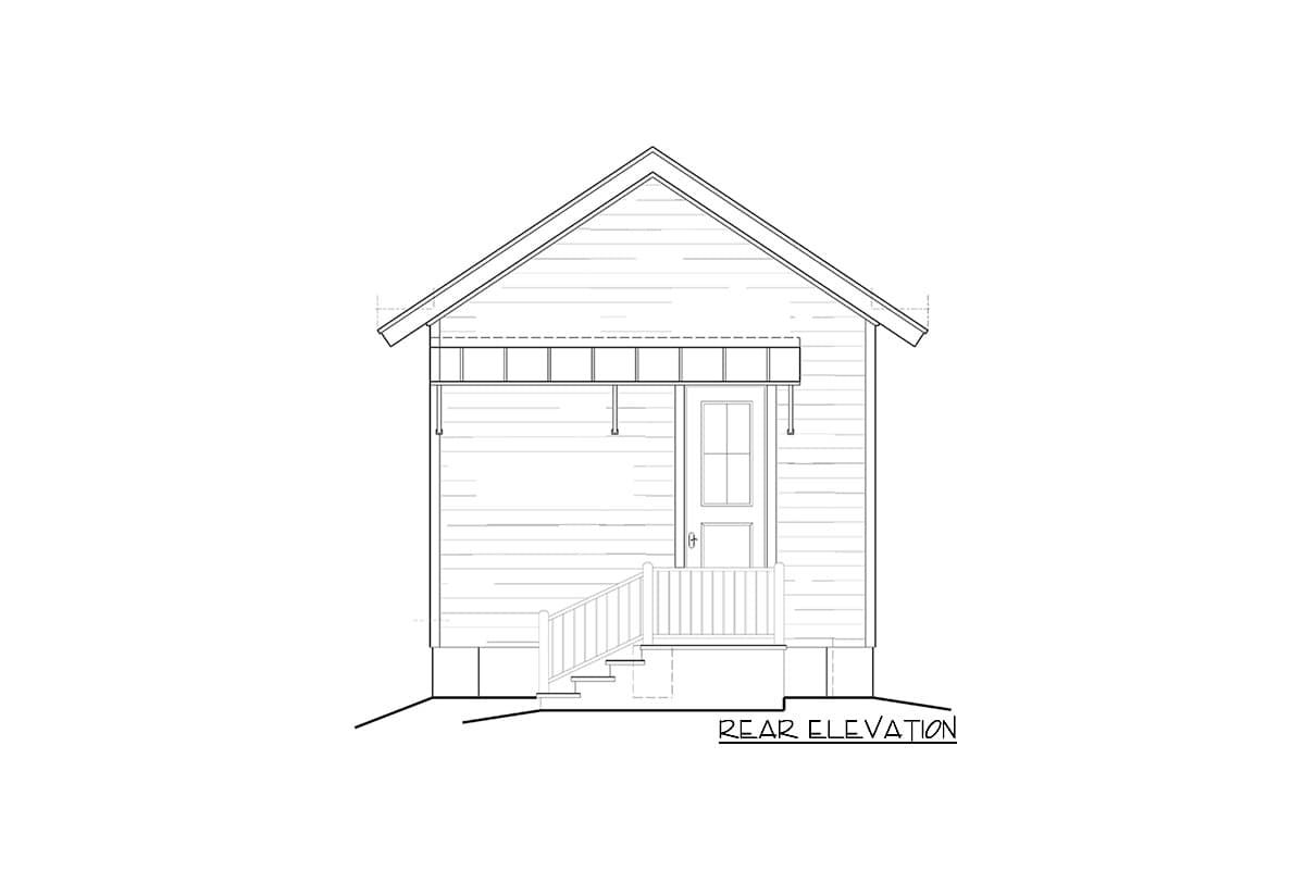 Plan 510124WDY: One-Bed Cottage Granny Pod with Backyard Access - 390 Sq Ft - Image #4 - Cottage, Vacation