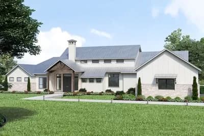  New American Home Plan with Sizable Covered Patio