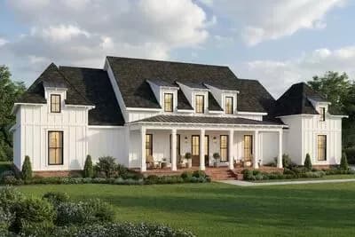 Farmhouse Plan with Luxurious Master Suite - 2986 Sq Ft