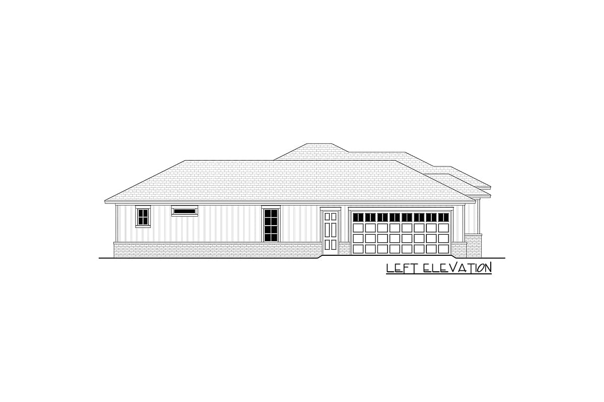 Plan 51820HZ: One-Story New American Ranch House Plan with Board and Batten Siding - 2330 Sq Ft - Image #5 - Contemporary, Country, New American, Prairie, Ranch