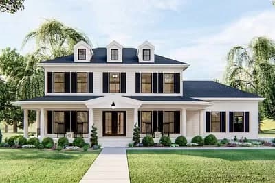 Refreshing 3-Bed Southern Colonial House Plan