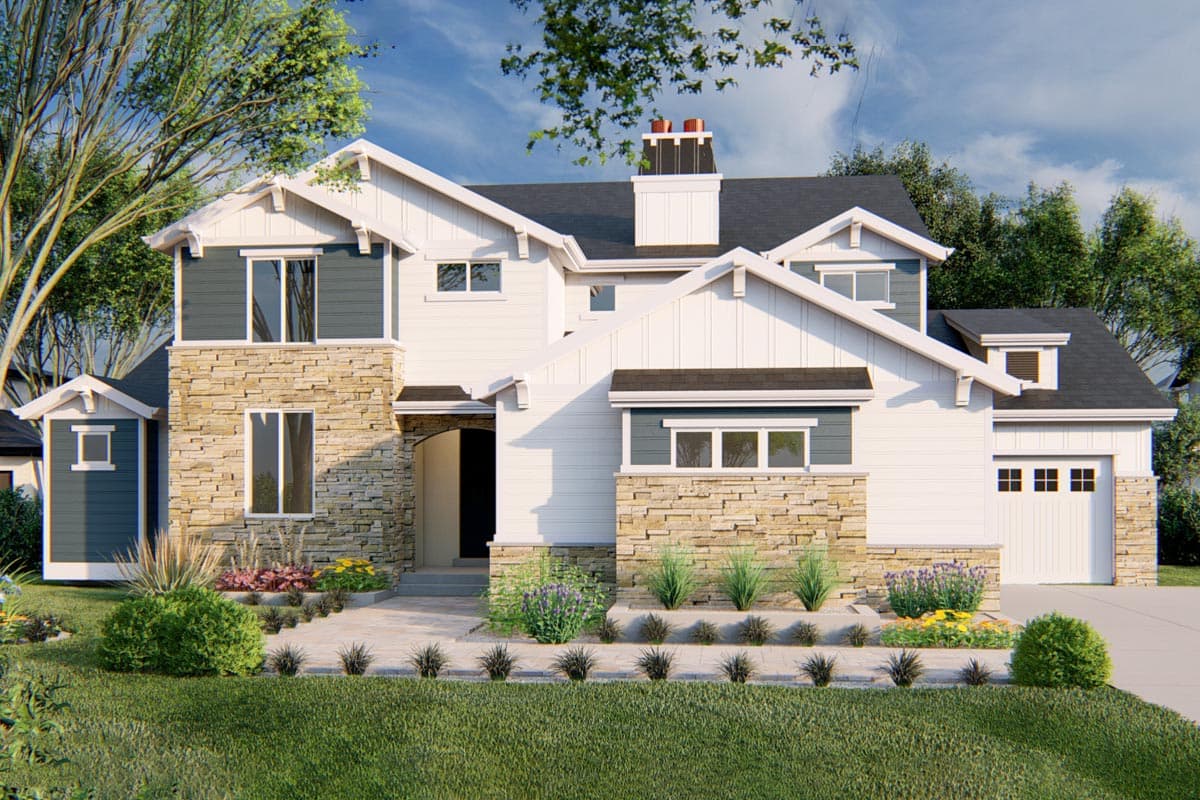 Plan 910016WHD: 3008 Square Foot New American House Plan with 2-Story Great Room and Expansion - Image #11 - Craftsman, New American, Northwest, Traditional