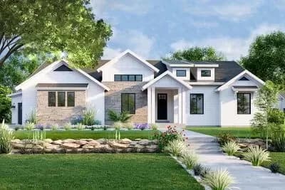 Modern Farmhouse Plan with Flexible Lower Level