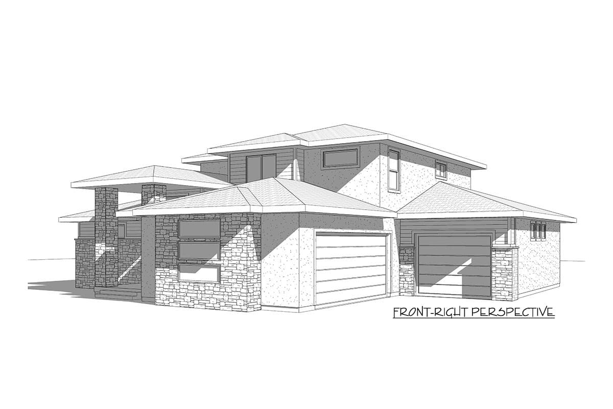 Plan 910025WHD: Exclusive Prairie Home Plan with Main-Floor Master - Image #4 - Northwest, Prairie, Transitional