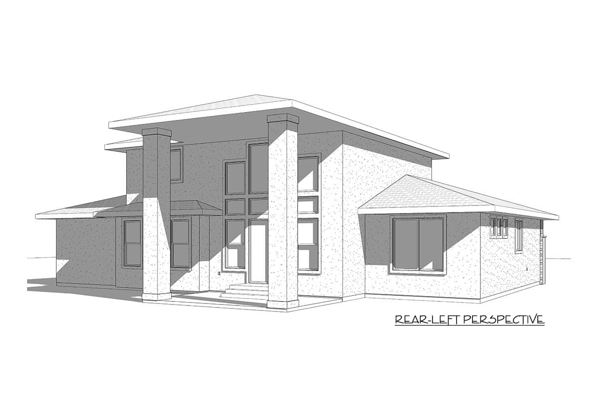 Plan 910025WHD: Exclusive Prairie Home Plan with Main-Floor Master - Image #6 - Northwest, Prairie, Transitional