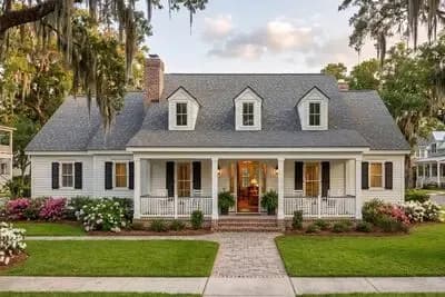 One-story Country Home Plan with Vaulted Great Room and Master Bedroom