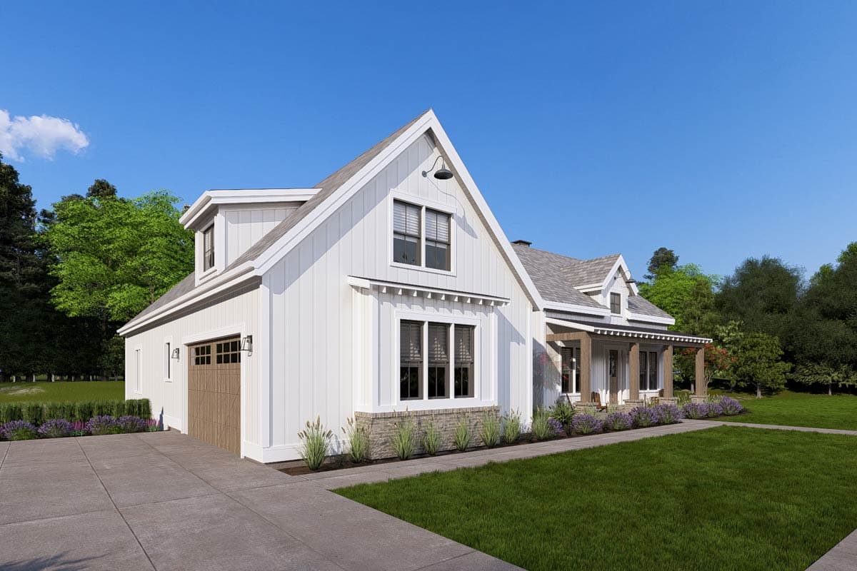 Plan 64501SC: Split Bedroom Modern Farmhouse Plan with Room for Expansion - 2285 Sq Ft - Image #10 - Cottage, Country, Farmhouse, Modern Farmhouse, New American