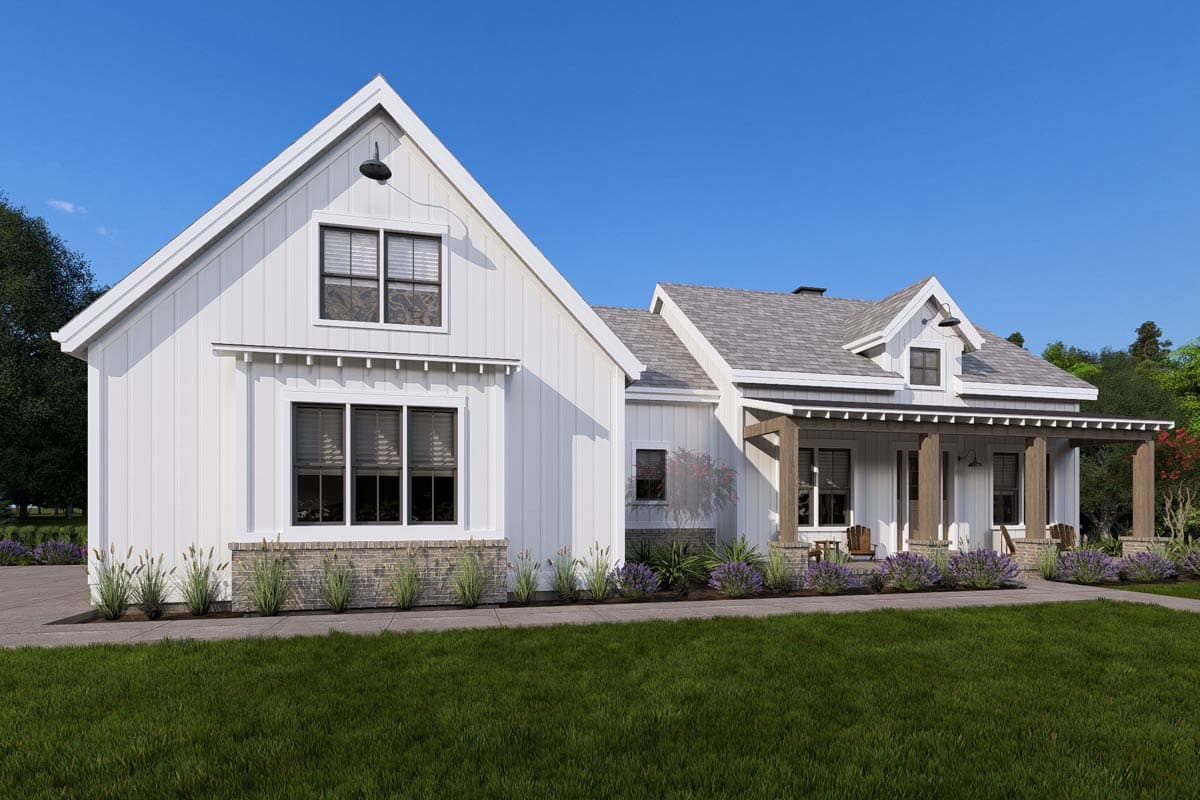 Plan 64501SC: Split Bedroom Modern Farmhouse Plan with Room for Expansion - 2285 Sq Ft - Image #11 - Cottage, Country, Farmhouse, Modern Farmhouse, New American