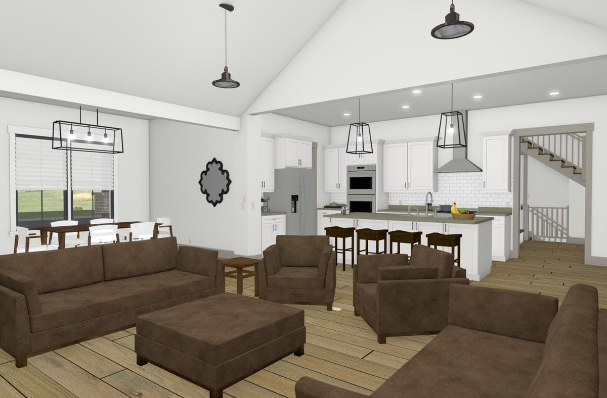 Plan 64501SC: Split Bedroom Modern Farmhouse Plan with Room for Expansion - 2285 Sq Ft - Image #13 - Cottage, Country, Farmhouse, Modern Farmhouse, New American