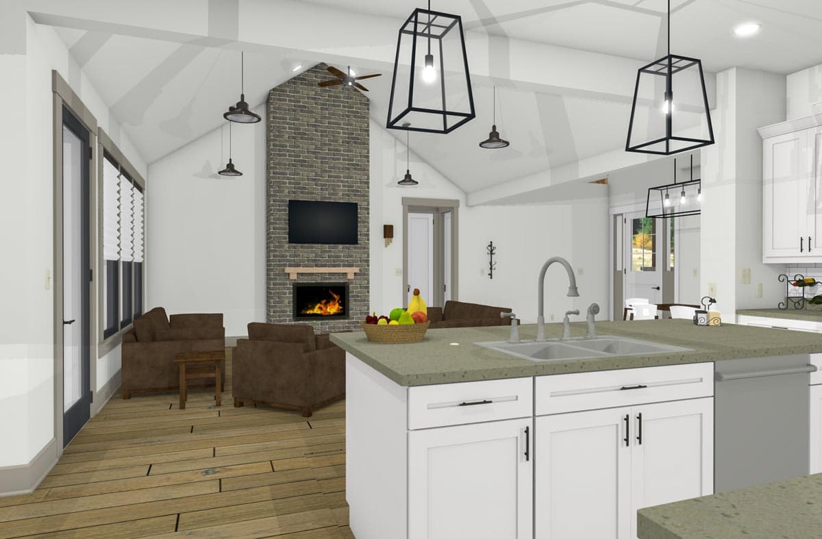 Plan 64501SC: Split Bedroom Modern Farmhouse Plan with Room for Expansion - 2285 Sq Ft - Image #14 - Cottage, Country, Farmhouse, Modern Farmhouse, New American
