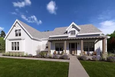 Split Bedroom Modern Farmhouse Plan with Room for Expansion - 2285 Sq Ft