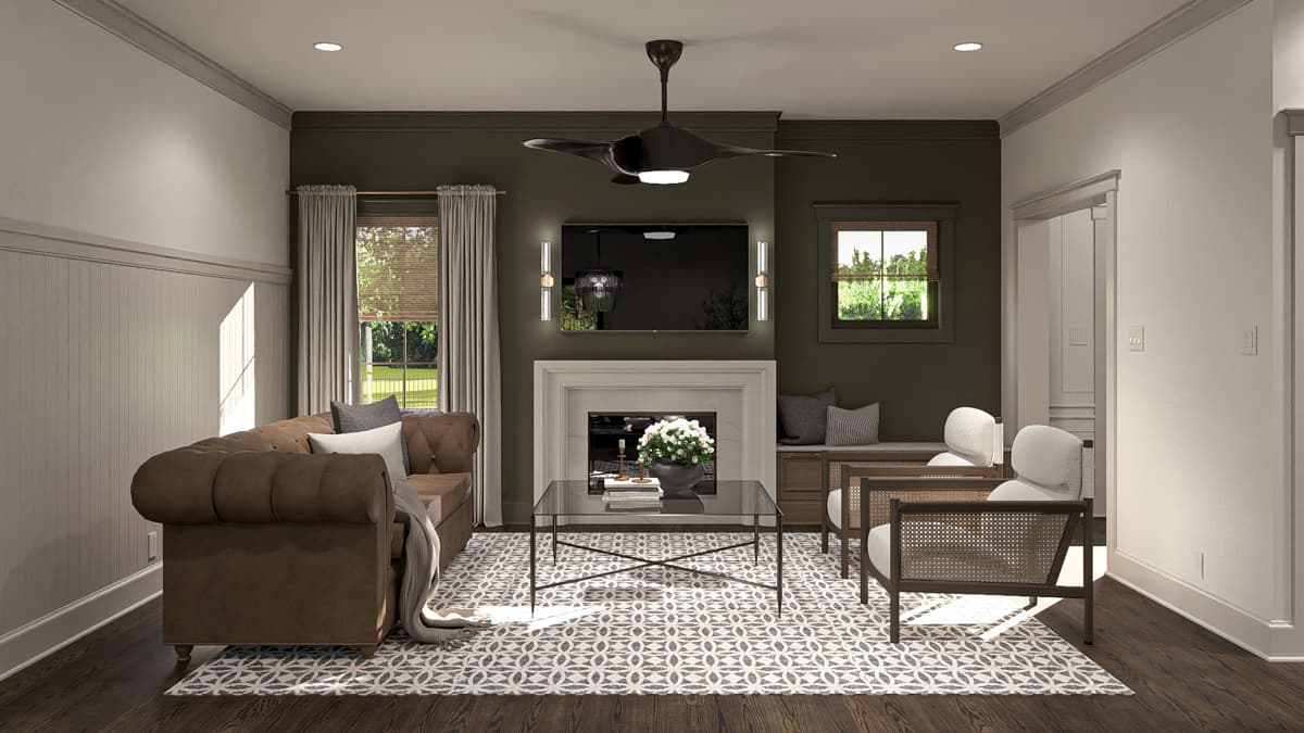 Plan 62822DJ: 3-Bed Traditional House Plan with Clustered Bedrooms - 1496 Sq Ft - Image #8 - Cottage, European, Traditional