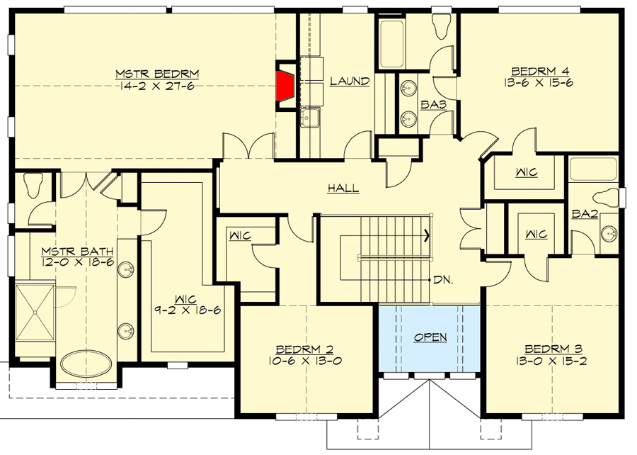 Plan 23850JD: Contemporary Craftsman House Plan with Walkout Basement - Floor Plan - 2nd Floor