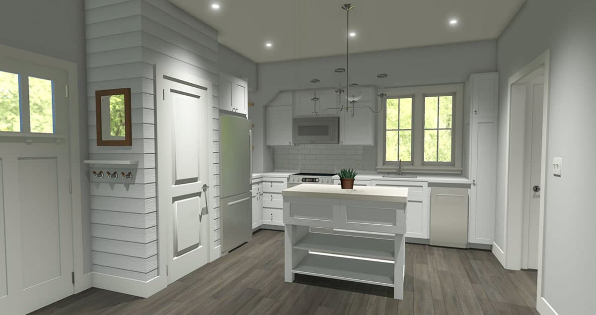 Plan 765021TWN: Cute Carriage House Plan with Private Bedroom - Image #5 - Carriage, Craftsman