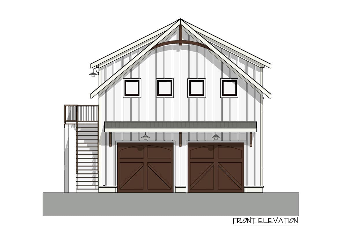 Plan 765021TWN: Cute Carriage House Plan with Private Bedroom - Image #11 - Carriage, Craftsman