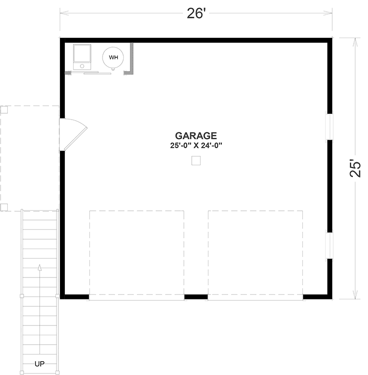 Plan 765021TWN: Cute Carriage House Plan with Private Bedroom - Floor Plan - Main Level - Carriage, Craftsman