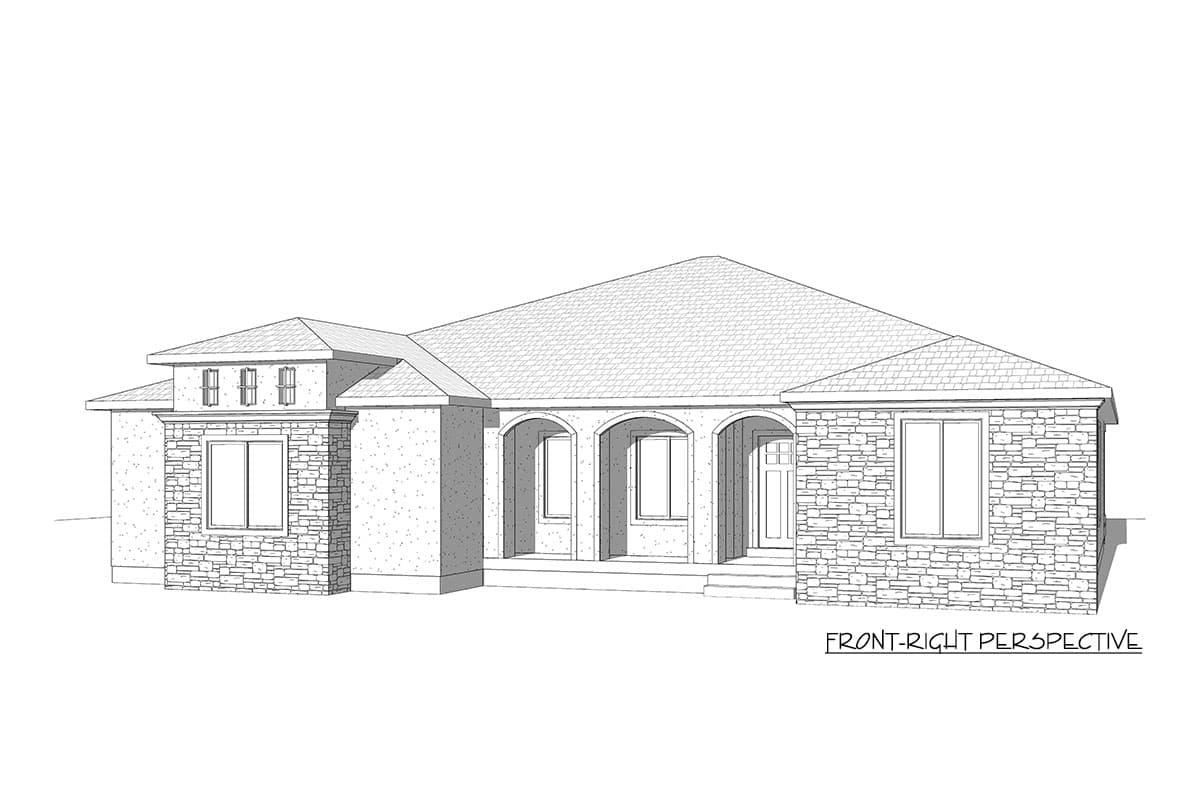 Plan 910051WHD: 3-Bed Mediterranean One-Story House Plan - Image #5 - European, Mediterranean, Spanish