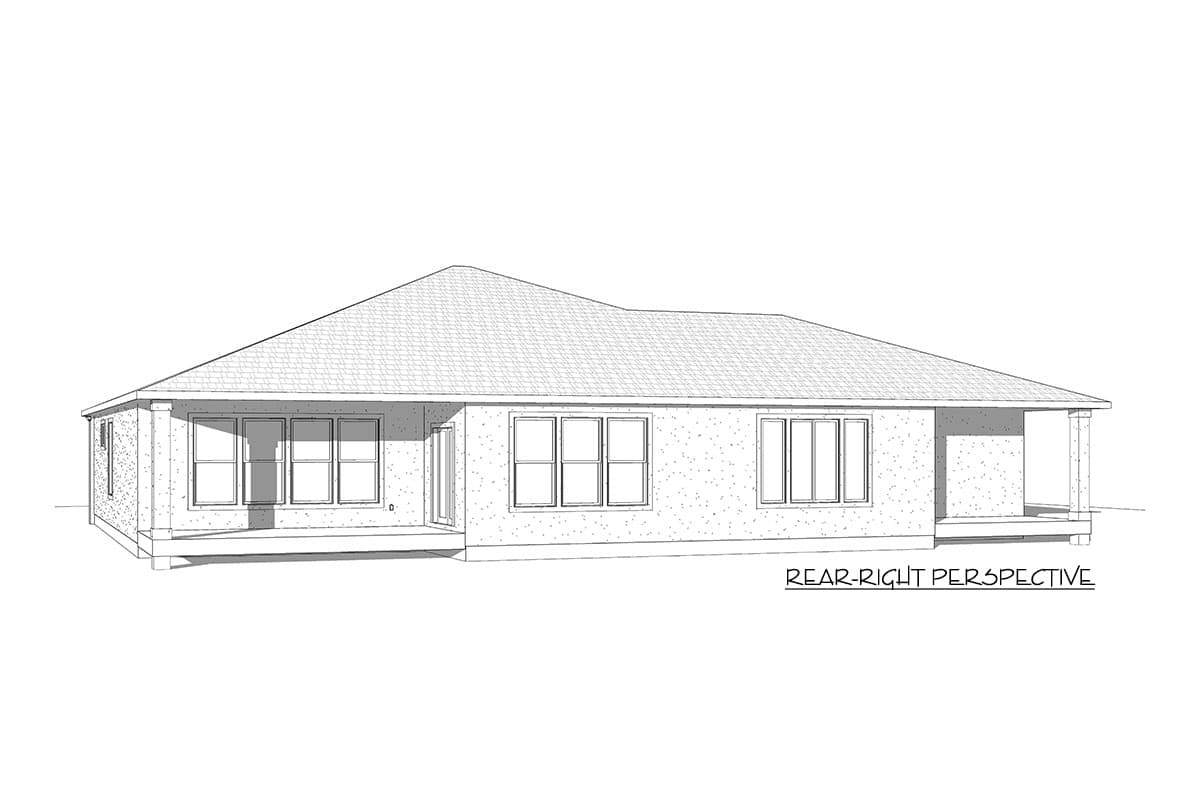 Plan 910051WHD: 3-Bed Mediterranean One-Story House Plan - Image #6 - European, Mediterranean, Spanish
