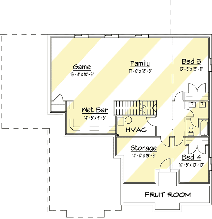 Plan 910044WHD: Exclusive Modern Prairie House Plan with Lower Level Expansion Possibilities - Floor Plan - Lower Level - Contemporary, Mid Century Modern, Northwest, Prairie