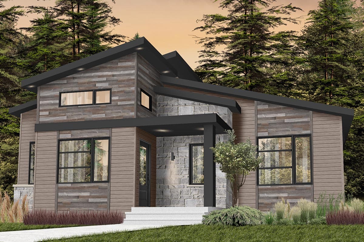 Plan 22564DR: Modern One-Story House Plan with Laundry Chute to Basement - Image #4 - Contemporary, Craftsman, Modern, Mountain, Northwest
