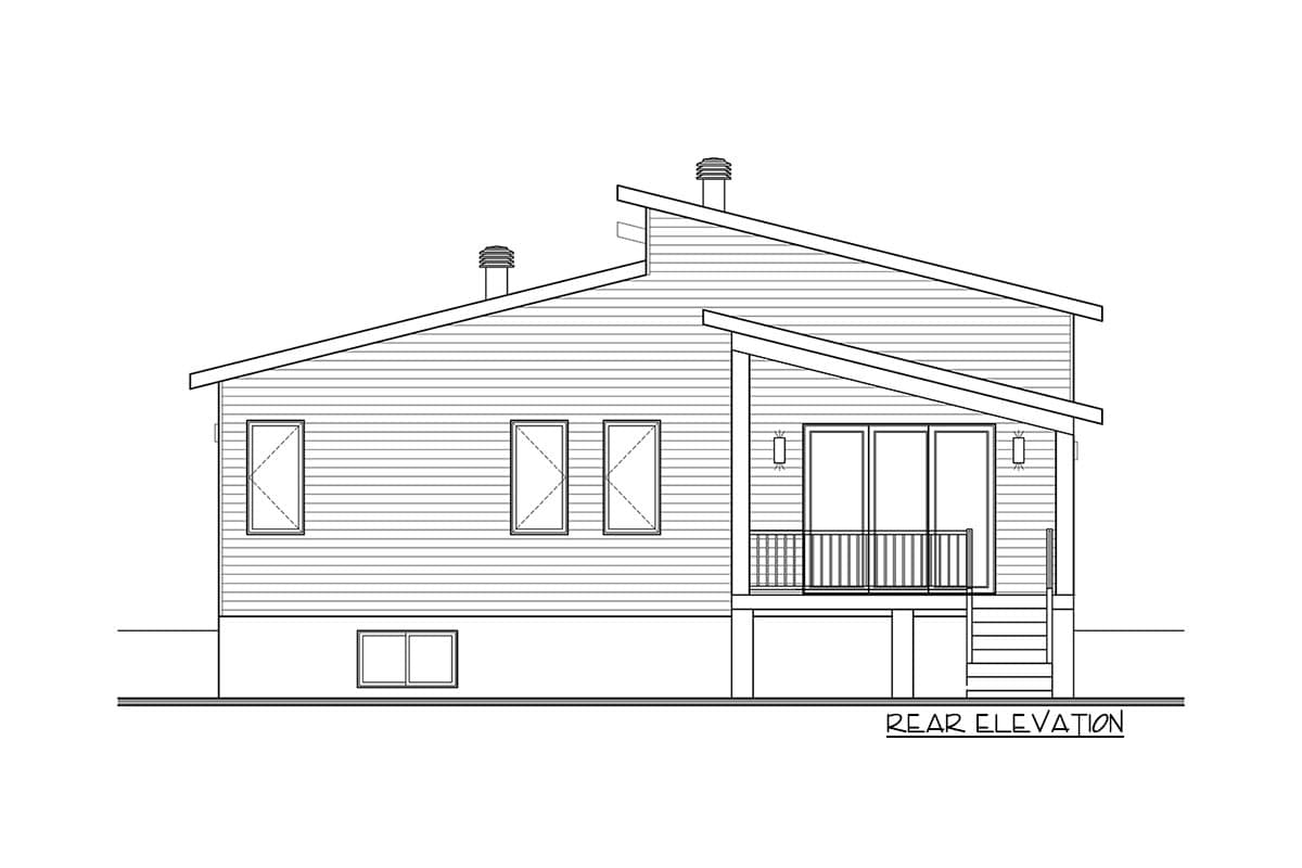 Plan 22564DR: Modern One-Story House Plan with Laundry Chute to Basement - Image #5 - Contemporary, Craftsman, Modern, Mountain, Northwest