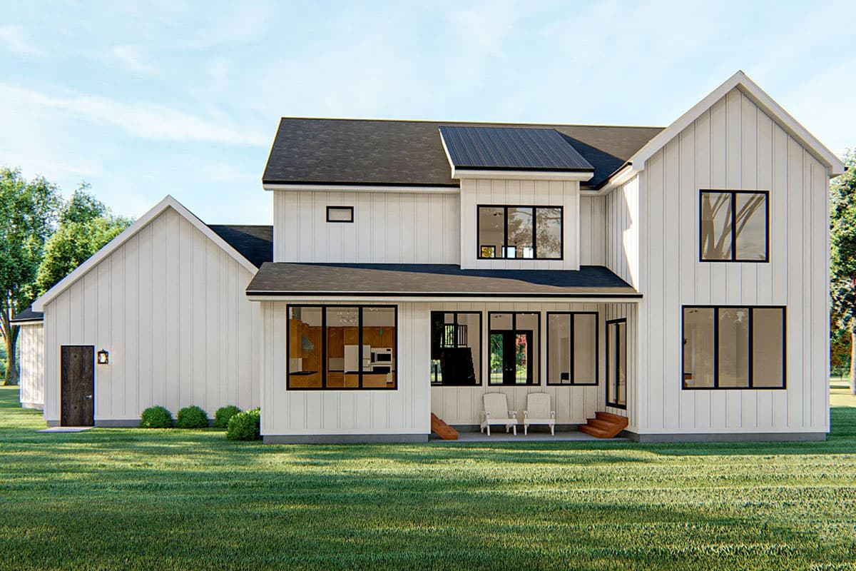 Plan 62824DJ: Modern Farmhouse Plan with Loft and Angled 3-Car Garage - Image #4 - Country, Craftsman, Farmhouse, Modern Farmhouse, New American, Southern