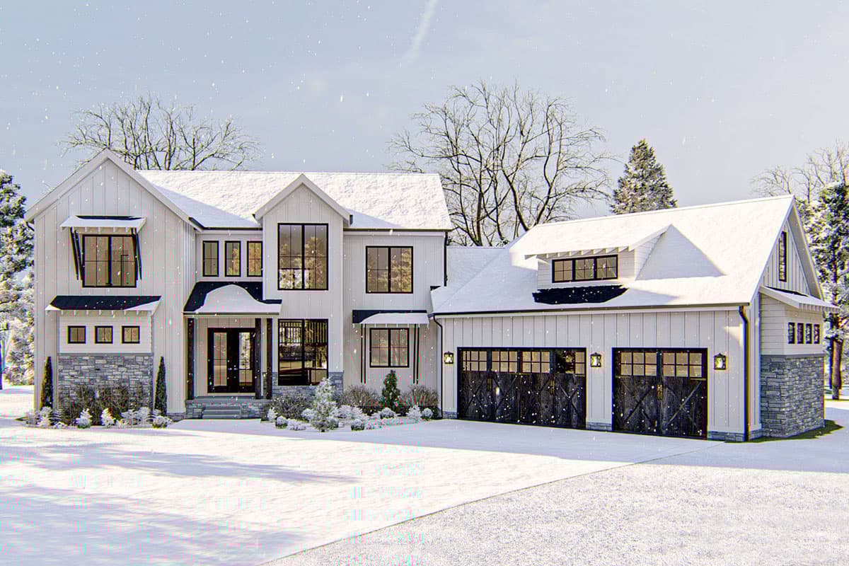 Plan 62824DJ: Modern Farmhouse Plan with Loft and Angled 3-Car Garage - Image #6 - Country, Craftsman, Farmhouse, Modern Farmhouse, New American, Southern