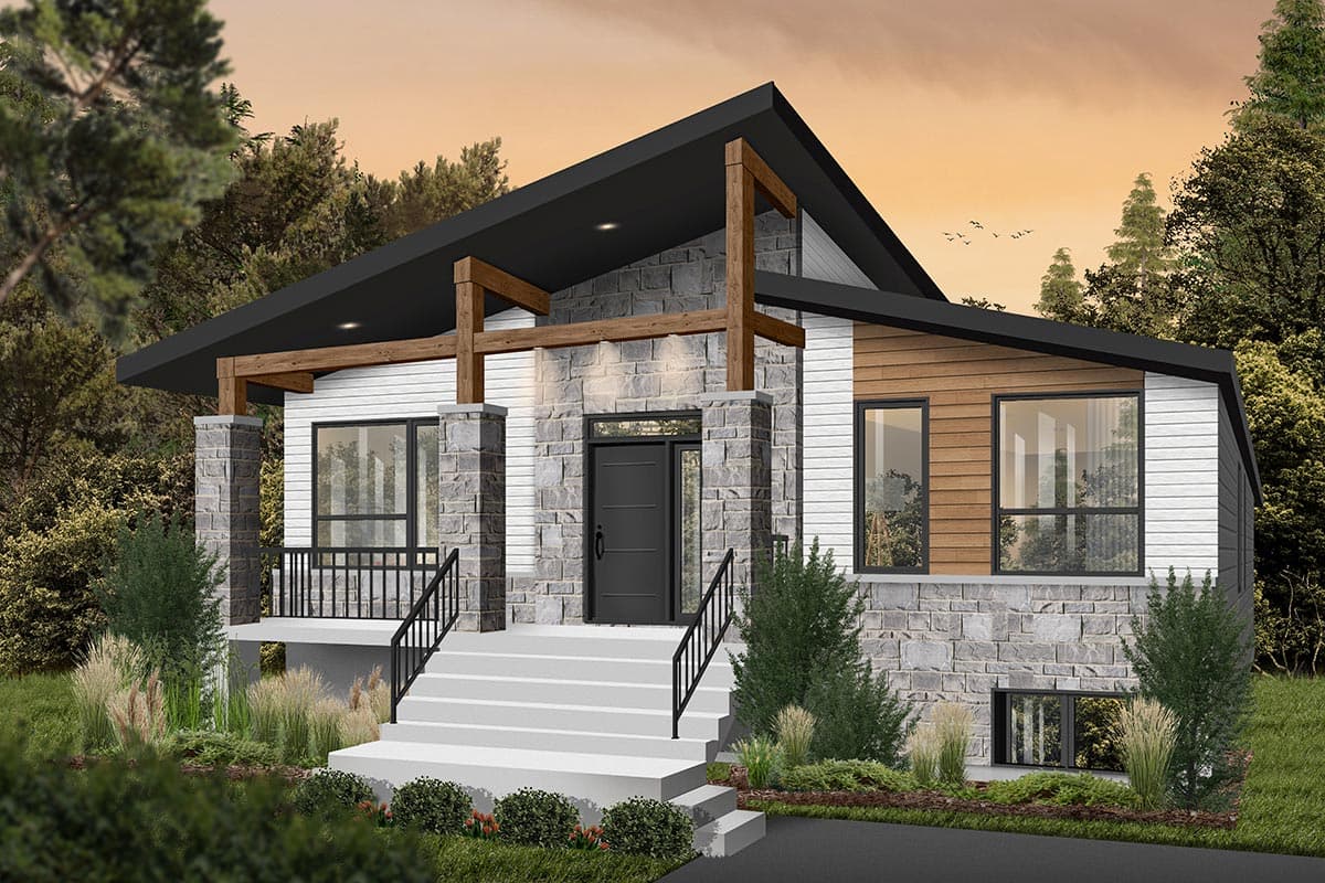Plan 22563DR: Modern Rustic 2-Bed Affordable Home Plan - 1156 Sq Ft - Image #8 - Contemporary, Cottage, Craftsman, Mid Century Modern, Modern, Northwest, Vacation