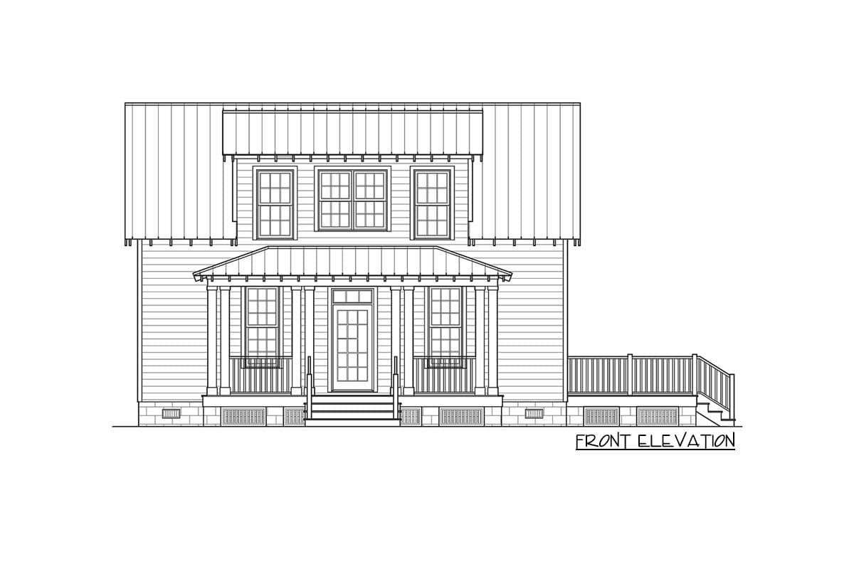 Plan 31570GF: Adorable 3-Bedroom Cottage House Plan with Front and Side Porches - 1112 Sq Ft - Image #8 - Cottage, Country, Traditional, Vacation