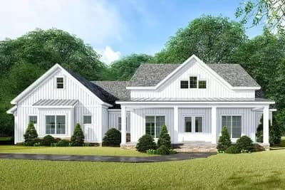 Modern Farmhouse Plan with Flex and Bonus Rooms - 2031 Sq Ft