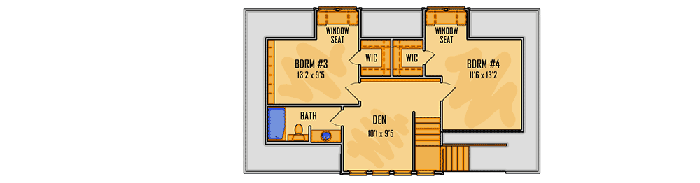 Plan 510132WDY: Exclusive Modern Farmhouse with Front and Back Covered Porches - Floor Plan - 2nd Floor - Country, Farmhouse, Modern Farmhouse, Southern