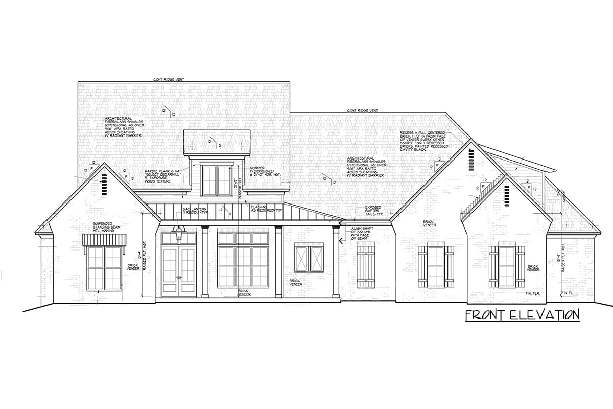 Plan 510134WDY: 4-Bed Modern Acadian House Plan with Bonus Room - Image #5 - Acadian, Country, Farmhouse, Louisiana-Style, Southern