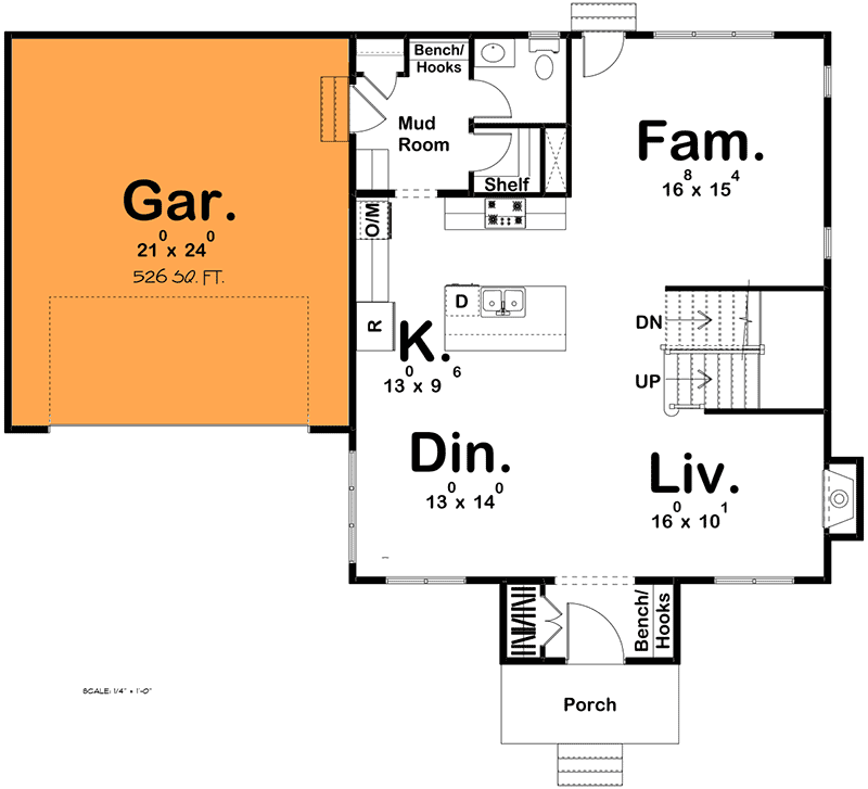 Plan 62828DJ: 3-Bed House Plan with Old-World Looks and 21st Century Floor Plan - Floor Plan - Main Floor - 2-Car Garage Option - European, Traditional