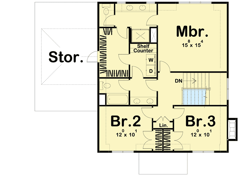 Plan 62828DJ: 3-Bed House Plan with Old-World Looks and 21st Century Floor Plan - Floor Plan - 2nd Floor - European, Traditional